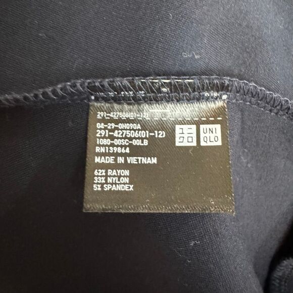 Uniqlo Navy Ponte Flare Long Sleeve Dress | Medium | New NWT - Picture 9 of 12